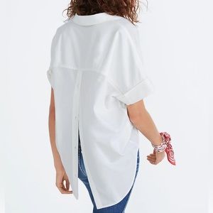 White back button shirt
